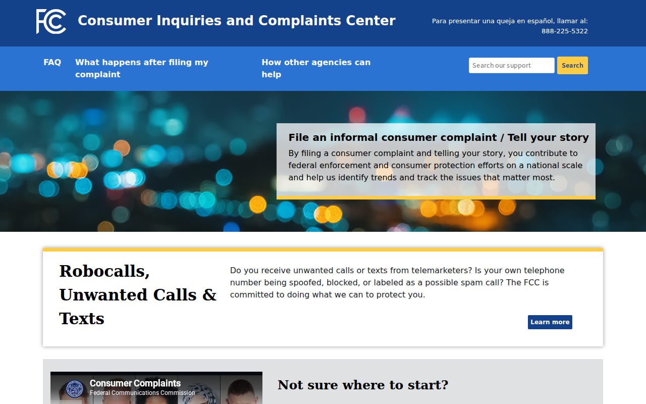 FCC complaint center used to report unwanted calls to Kansas phone numbers